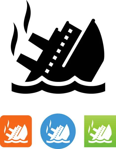 Symbol Für Sinkende Schiffsvektoren — Stockvektor