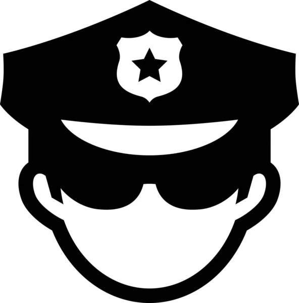 Homem Vestindo Chapéu Polícia Ícone — Vetor de Stock