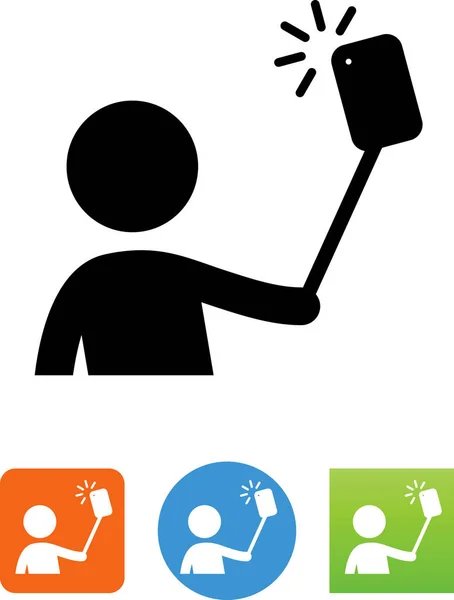 Persona Sosteniendo Icono Vectorial Selfie Stick — Archivo Imágenes Vectoriales