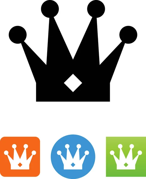 Koruna Krále Královna Vektorové Ikony — Stockový vektor