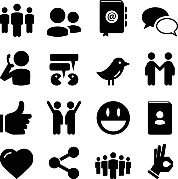 Sosyal ortam simgesi seti