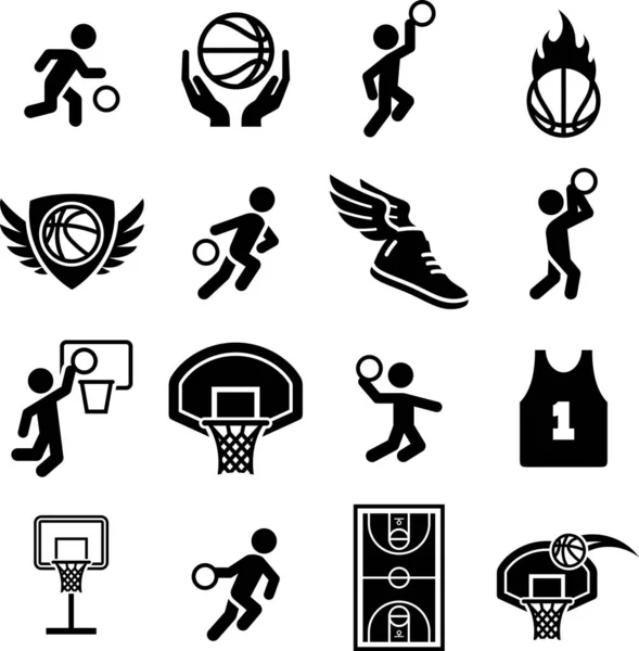 Векторные Иконы Баскетбольной Команды — стоковый вектор