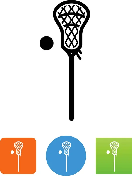 Lacrosse Stick Labdát Vektor Ikon — Stock Vector