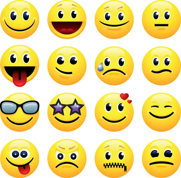 Smiley Vector Icon Set — Stock Vector