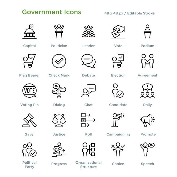 Εικονογράφηση Διάνυσμα Εικόνες Περίγραμμα Κυβέρνηση — Διανυσματικό Αρχείο
