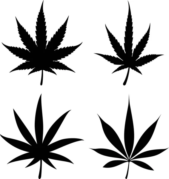 Marihuana Hoja Vector Icono — Vector de stock