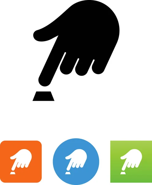 Hand Duwen Van Het Pictogram Van Een Knop — Stockvector