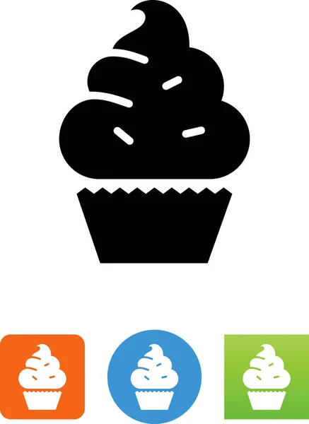 Cupcake Saupoudrer Icône Vectorielle — Image vectorielle