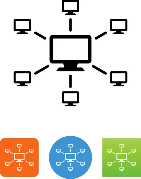 Computernetzwerk Mit Admin Mittleren Vektorsymbol — Stockvektor