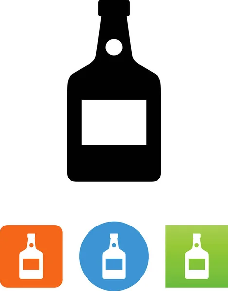 Whiskey Glazen Fles Pictogram — Stockvector