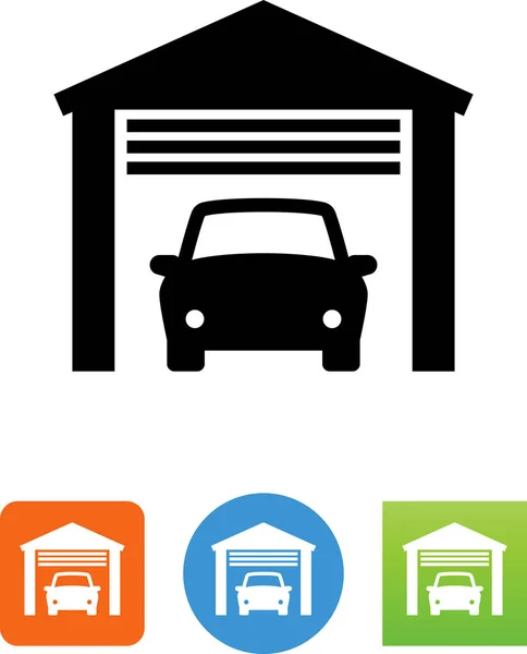 Parked Car Garage Vector Icon — Stock Vector