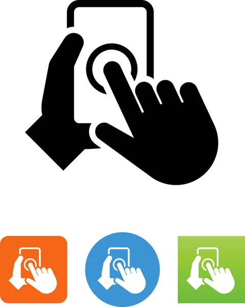 Main Faisant Une Sélection Sur Une Icône Écran Tactile — Image vectorielle