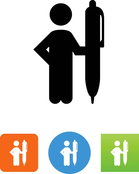 Person Standing Pen Vector Icon — Stock Vector