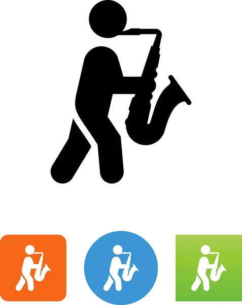 Person Spielt Saxophon Vektor Ikone — Stockvektor