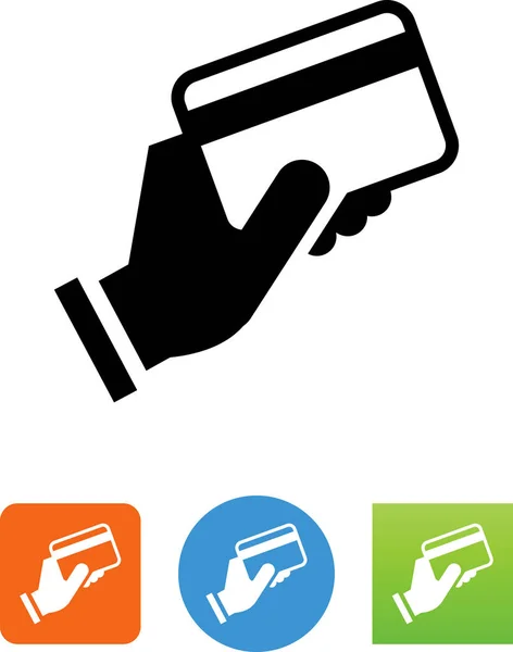 Mano Sosteniendo Icono Tarjeta Crédito Vector — Vector de stock