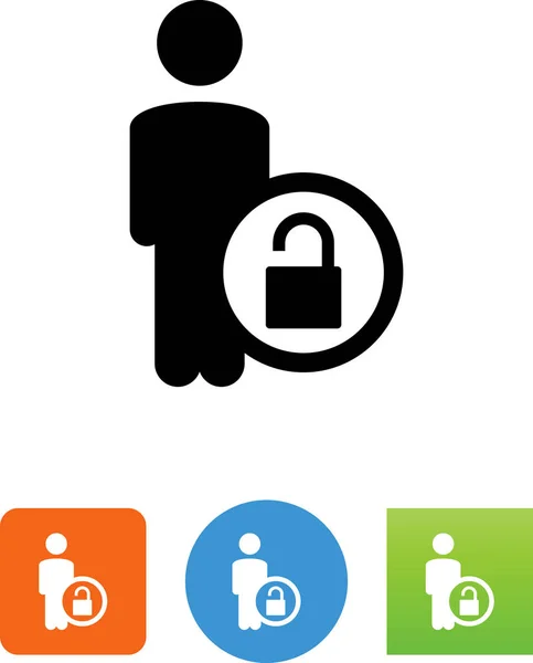 Persona Con Icono Vector Bloqueo Desbloqueado — Archivo Imágenes Vectoriales