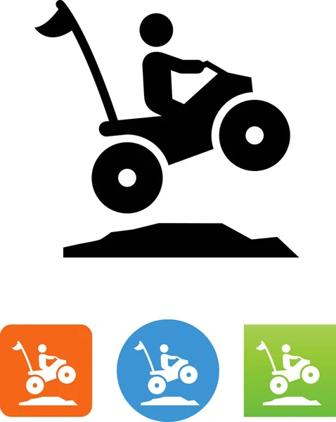 Persoon Rijden Een Atv Vector Pictogram — Stockvector