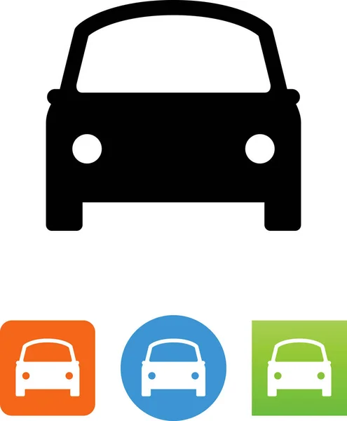 Vista Frontal Icono Vector Coche — Vector de stock