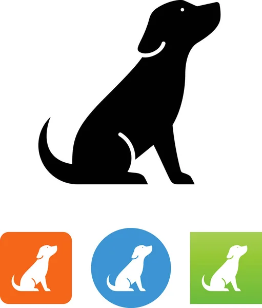 Sentado Perro Vector Icono — Archivo Imágenes Vectoriales