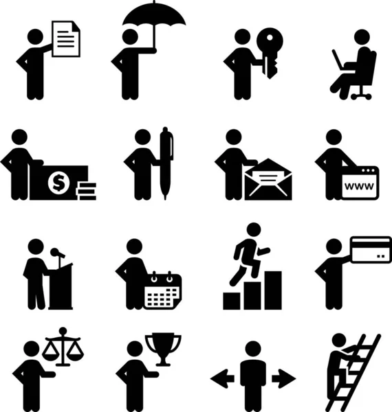 Mensen Uit Het Bedrijfsleven Vector Iconen — Stockvector