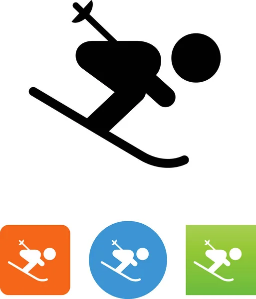 Downhill Skier Vector Icon — Stock Vector