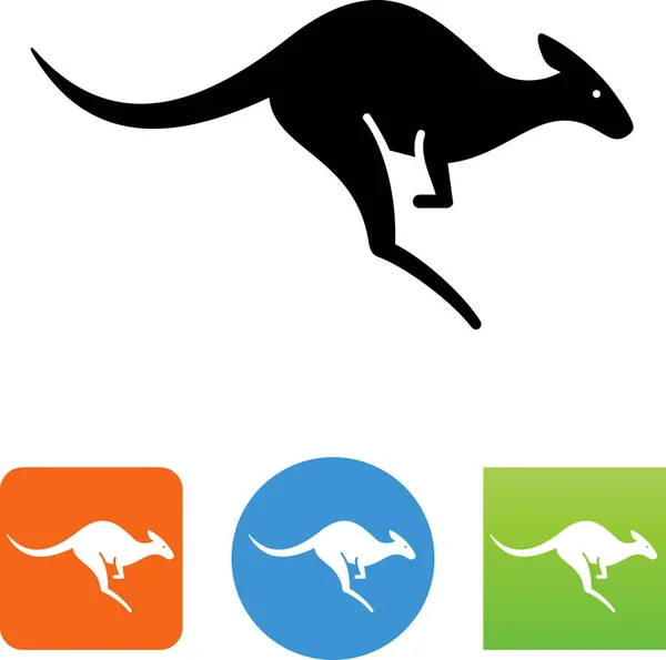 Kangourou Animal Zoo Vecteur Icône — Image vectorielle
