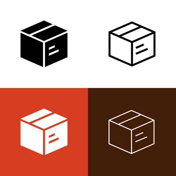 Box Icon Set Ilustração Vetorial —  Vetores de Stock