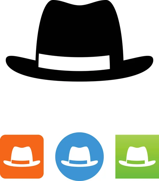 Stijlvolle Fedora Hoed Vector Pictogram — Stockvector