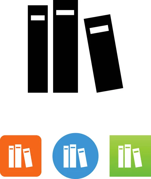 Tres Libros Icono Vector Estante — Vector de stock