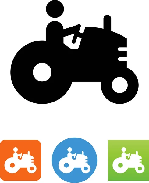 Farmer Driving Tractor Symbol — Stock Vector