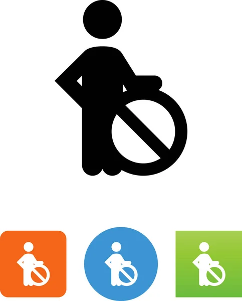 Person Standing Ban Prohibited Symbol Vector Icon — Stock Vector