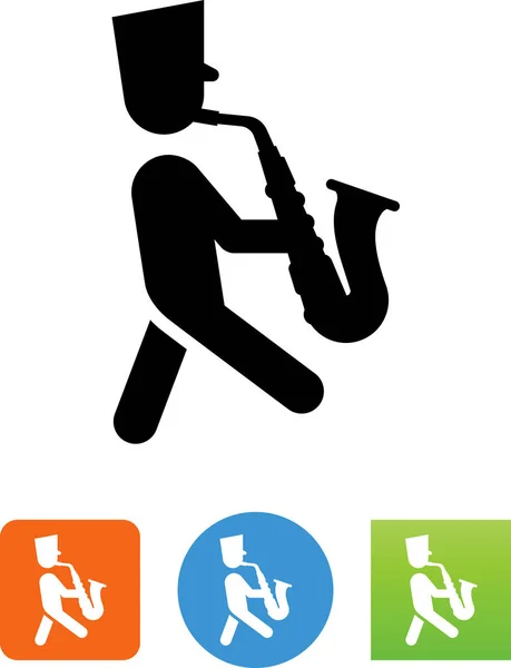 Marchando Saxophone Player Ico — Archivo Imágenes Vectoriales