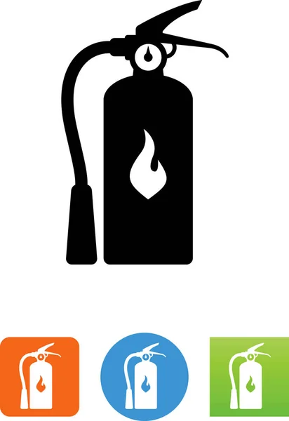 Extincteur Avec Icône Flamme — Image vectorielle