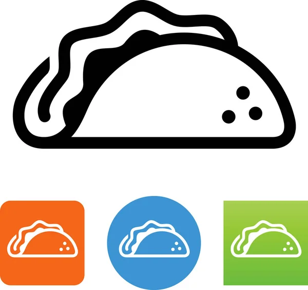 Taco Mexicaans Eten Vector Pictogram — Stockvector