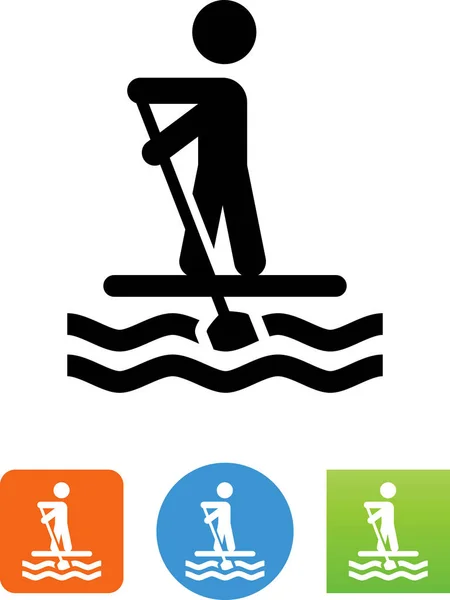 Person Paddle Boarding Vector Icon — Stock Vector