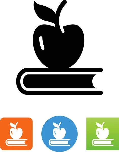 Maestro Manzana Libro Vector Icono — Vector de stock