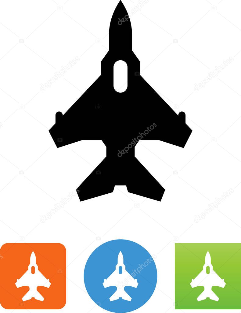 Fighter plane symbol for download. Vector icons for video, mobile apps, Web sites and print projects