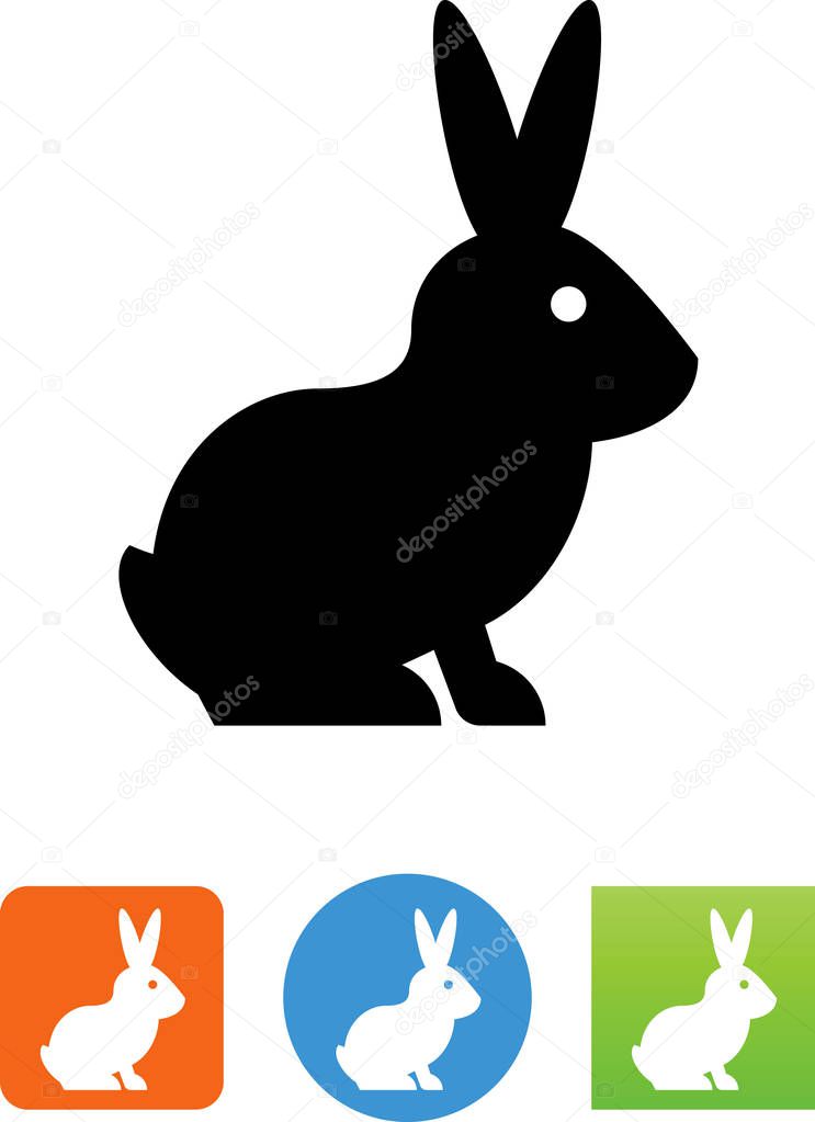 Sitting rabbit vector icon