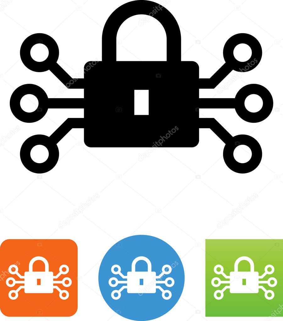 Crypto lock vector icon