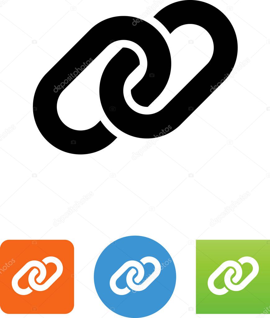 Two intertwined chain links vector icon