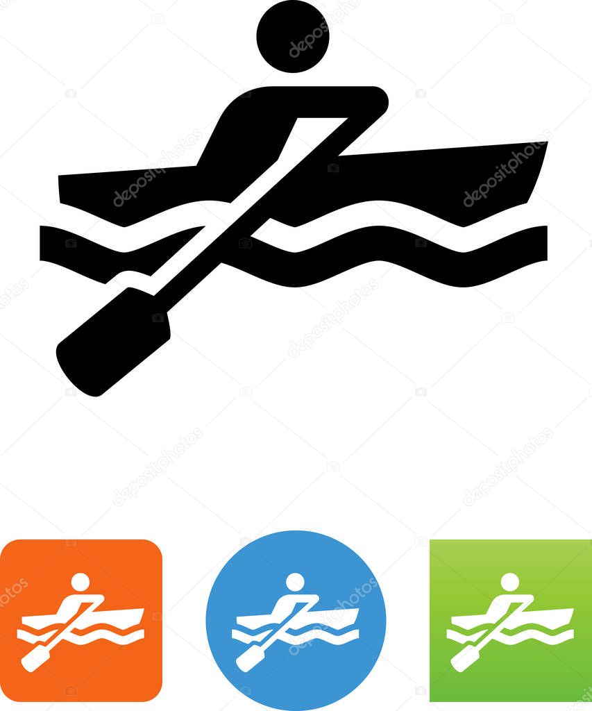 Rowboat rowing vector icon