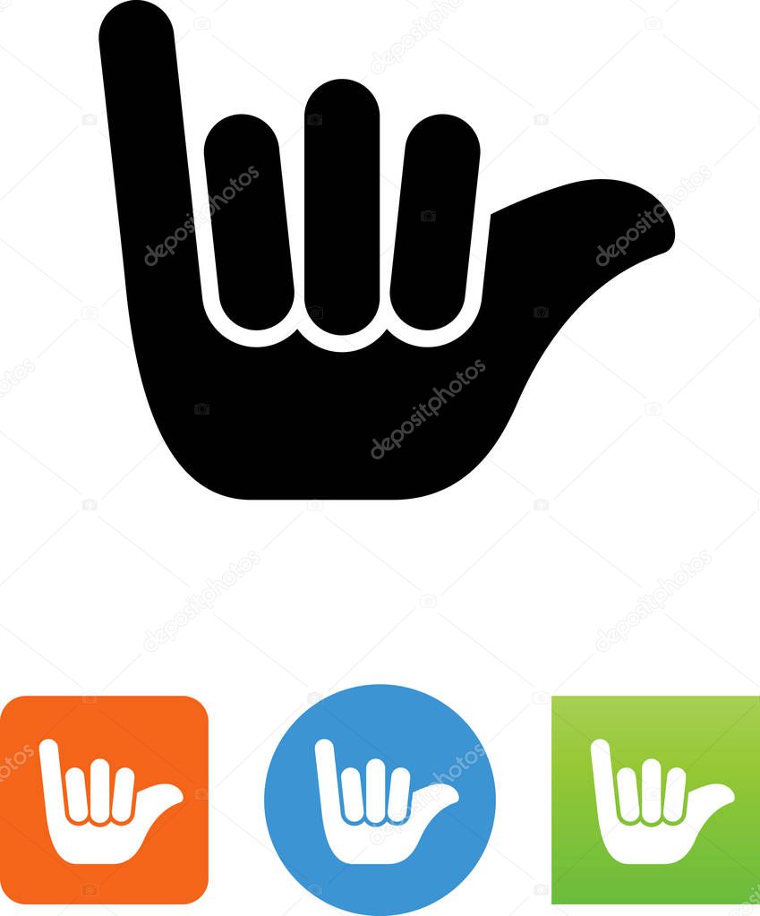 Hand making hang 10 vector icon