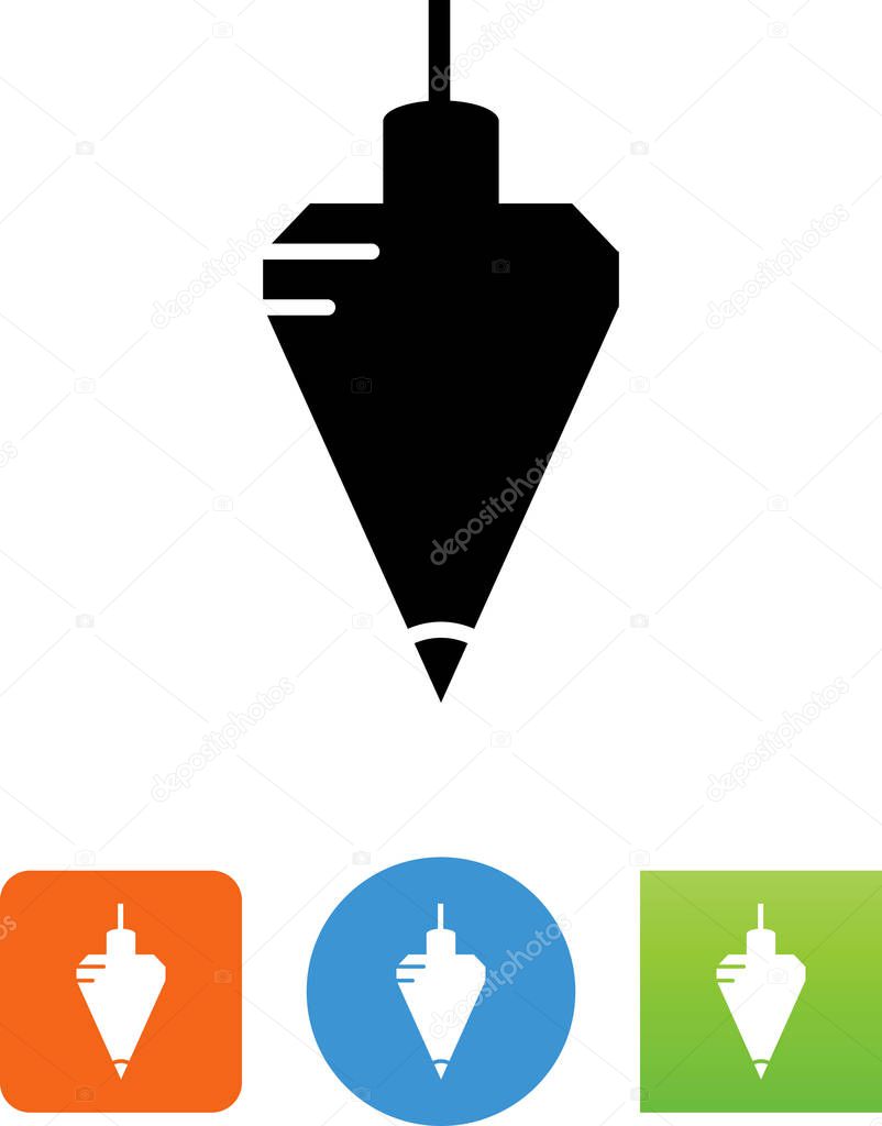 Surveyors plumb bob vector icon