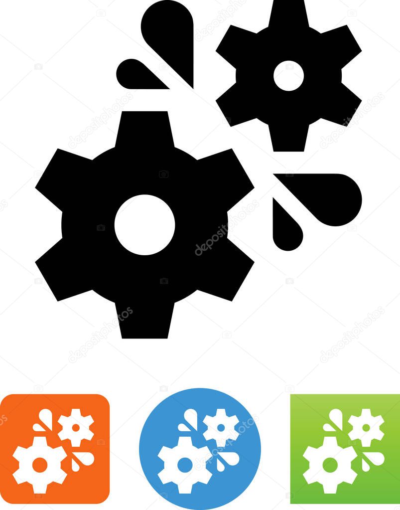Greased gears vector icon