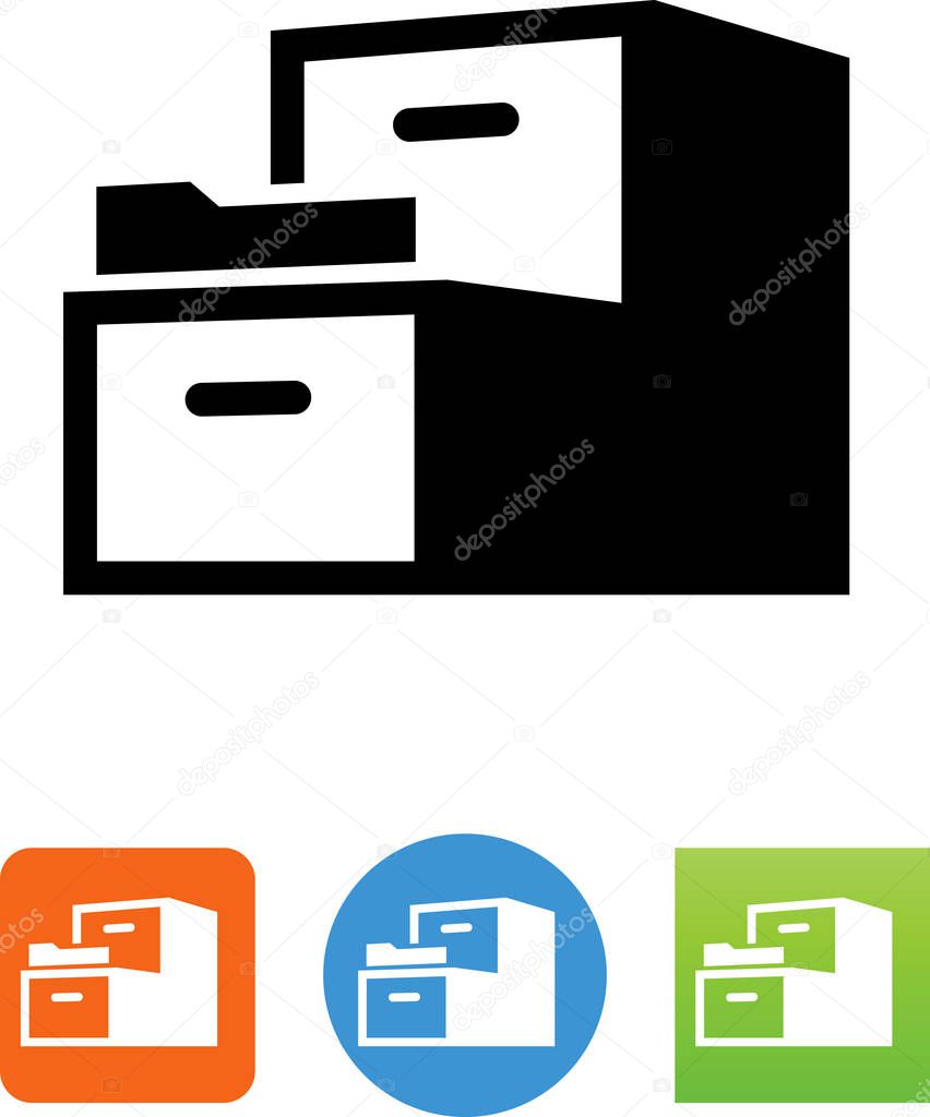 Filing cabinet vector icon