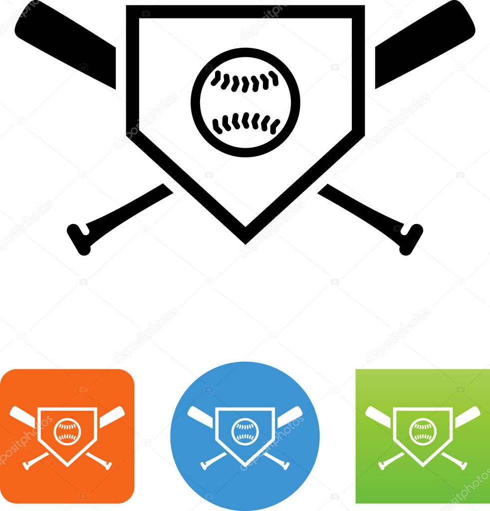 Baseball emblem vector icon