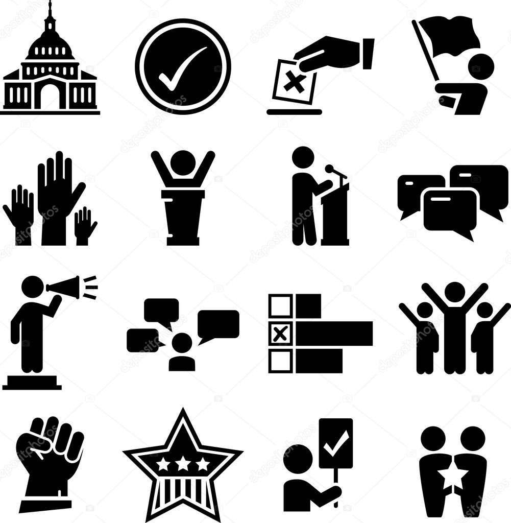 Political and election vector icons
