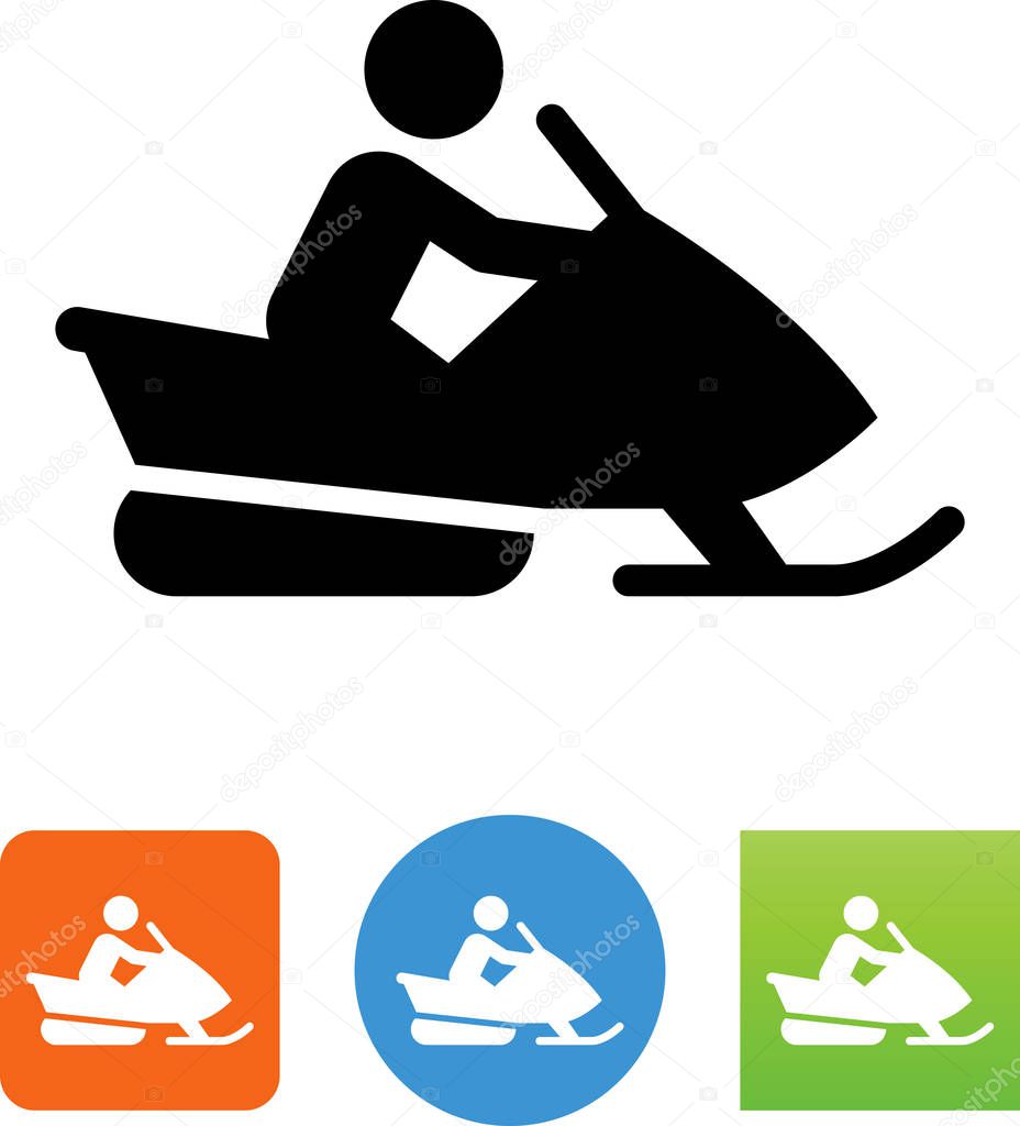 Person riding a snowmobile vector icon