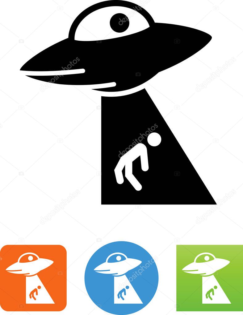 Alien abduction vector icon