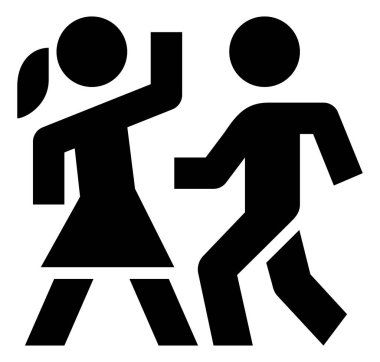 Balo salonu dans simgesi beyaz arka plan üzerinde